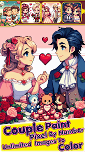 Couple Love Pixel Art coloring