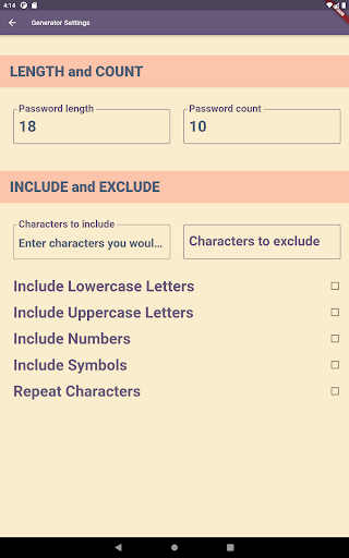 Screenshot of Secure Password Generator