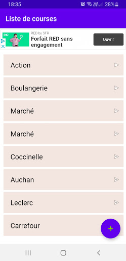 My shopping list. Screen 3