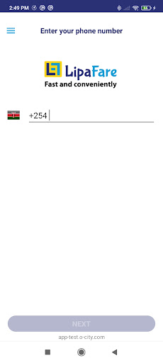 Android application Lipafare Passenger screenshort