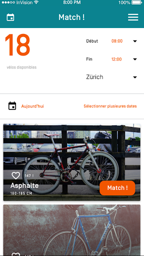 Android application Match my Bike screenshort