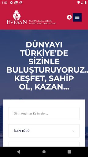 Android application Evesan Global Emlak Arama screenshort