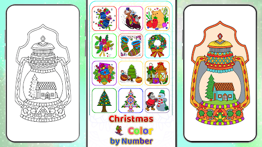 Country Christmas Color By Number Adult Coloring Book: Activity