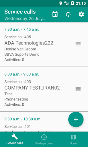 Android application Service for SAP Business One screenshort