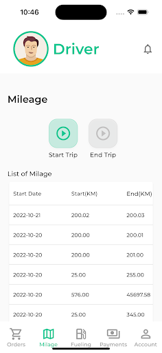 Android application Dafric Driver screenshort