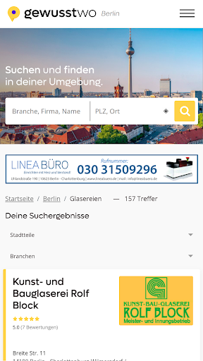 gewusst-wo Branchenverzeichnis Screen 2