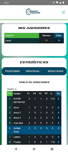 Sports Tracker Screen 2