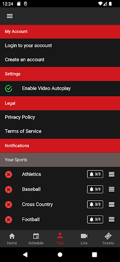 Screenshot of Ragin' Cajuns Athletics