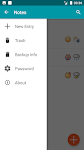 screenshot of Notes App with Password