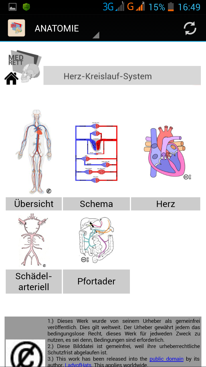Android application Anatomie-MedRett screenshort