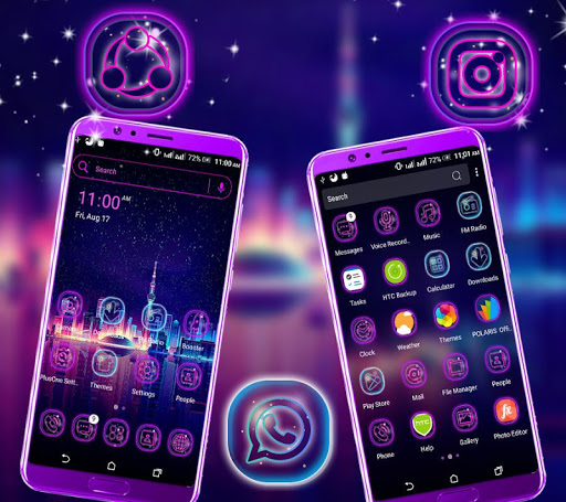 Android application Neon City Launcher Theme screenshort