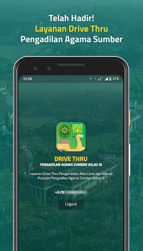 Android application Drive Thru Pengadilan Agama Su screenshort