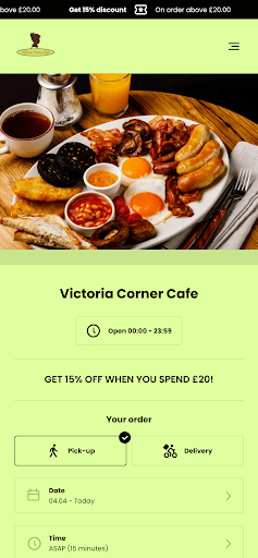 Android application Victoria Corner Cafe Leeds screenshort