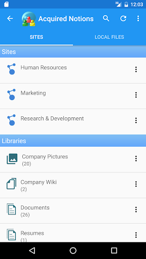 Android application SPConnect screenshort