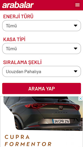 Android application arabalar.com.tr screenshort