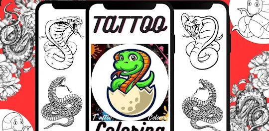 Tattoo Snake Coloring Book