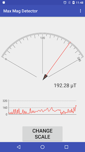 Android application Max Magnetic Field Detector screenshort