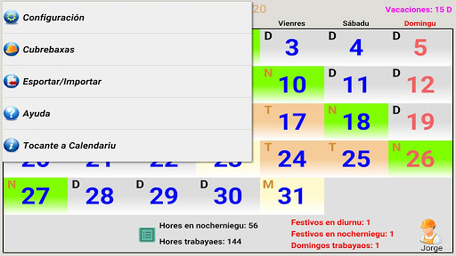 Calendariu Llaboral Screen 2