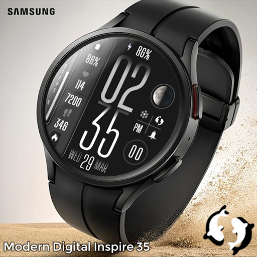 Modern Digital Watch face IN35 Screen 2