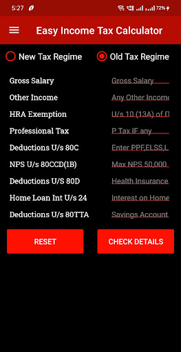 Easy Income Tax Calculator Screen 2