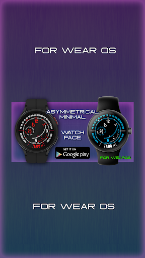 Android application ASYMMETRICAL MINIMAL WATCHFACE screenshort