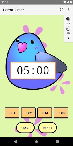 Android application Cute timer app :Parrot Timer screenshort