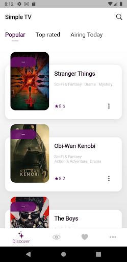 Android application SimpleTv screenshort