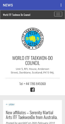 World ITF TKD Council Screen 2