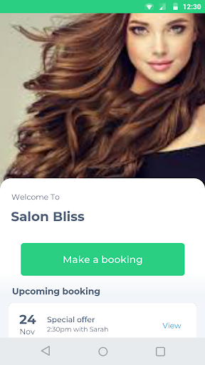 Android application Salon Bliss screenshort