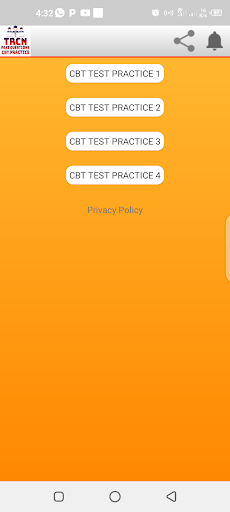 Android application TRCN PQE CBT practice screenshort