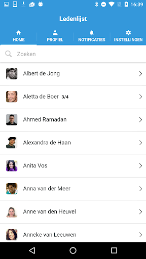VerenigingenApp Screen 2