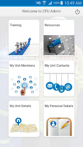 Android application CFU Admin screenshort