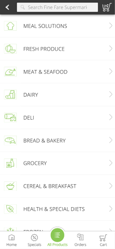 Screenshot of Fine Fare Supermarkets