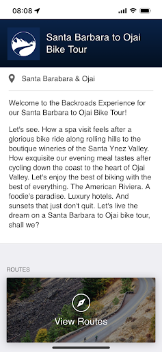 Android application Backroads On Trip screenshort