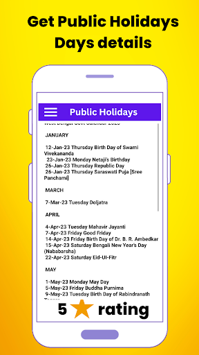 West Bengal Govt Calendar 2023 Screen 2