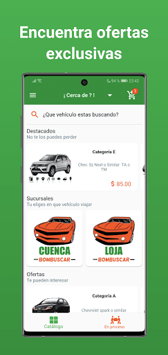 Android application Bombuscar Rent a Car screenshort