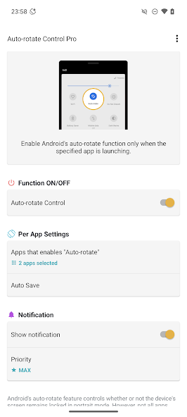 Auto-rotate Control Pro 1.2.5 APK + Mod (Unlimited money) untuk android