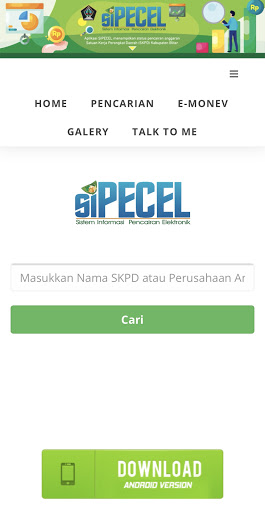 Android application siPECEL Kabupaten Blitar screenshort