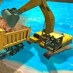 Cover Image of Baixar Simulador de escavadeira de areia do rio 3D  APK