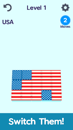 Flag Swipe Puzzle-country quiz - Screenshot 2