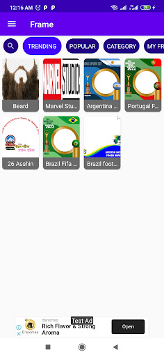 Android application Frame screenshort