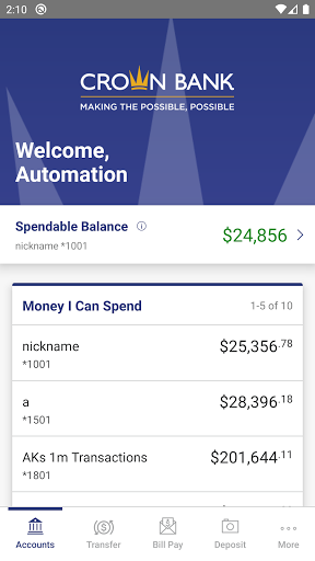 Crown Bank Mobile Screen 3