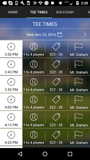 Mt. Graham Golf Tee Times