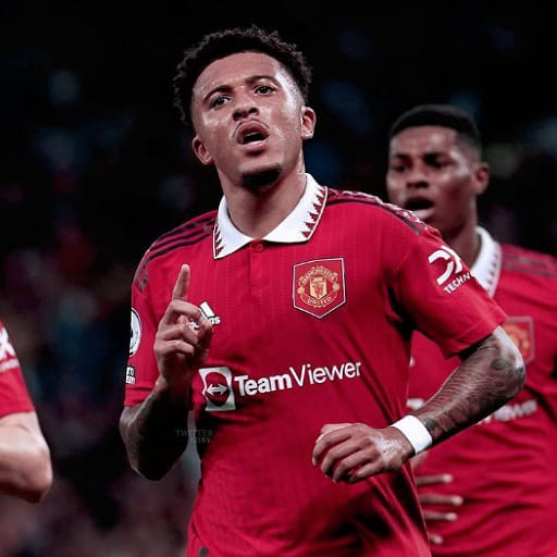 Jadon Sancho 4K Wallpaper logo
