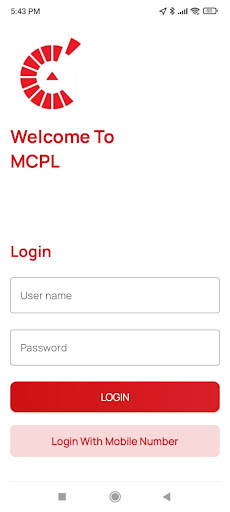 Android application Mcpl Staff screenshort
