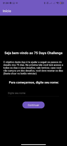 Android application 75 Days Challenge screenshort