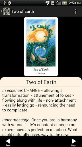 Screenshot of Vision Quest Tarot