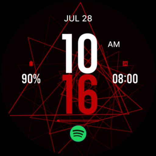 Red Triangle Watch Face screenshot 3