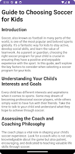Guide Choose Soccer for Kids