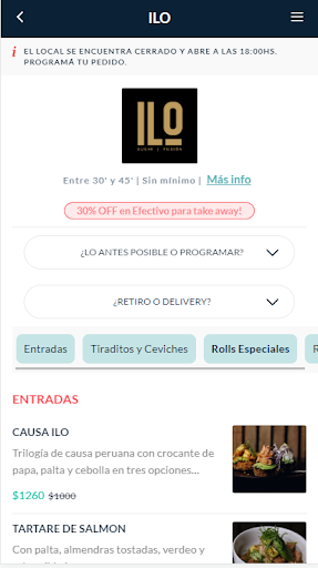 Android application ILO Sushi screenshort